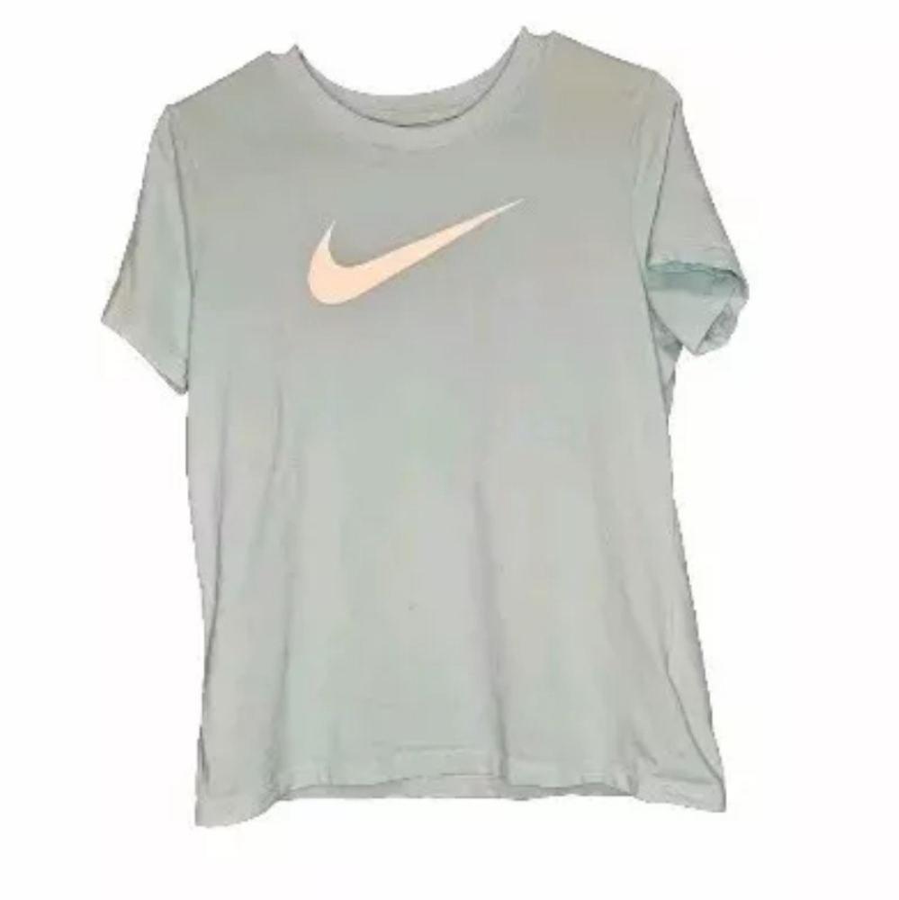 The Nike Tee Dri Fit Womens Short Sleeve Shirt Top Blue Size Medium